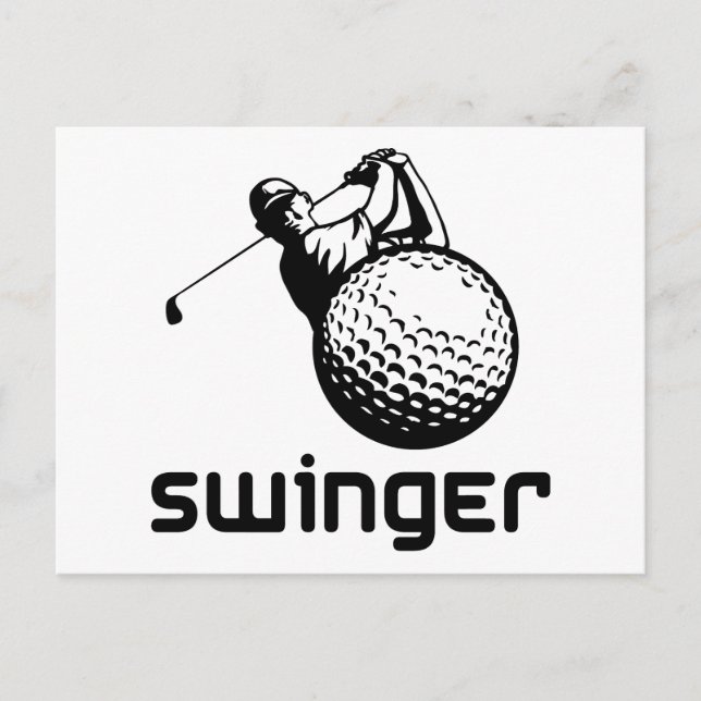 Golf Swinger Postkarte (Vorderseite)