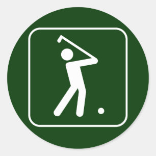 Golf-Symbol-Aufkleber Runder Aufkleber