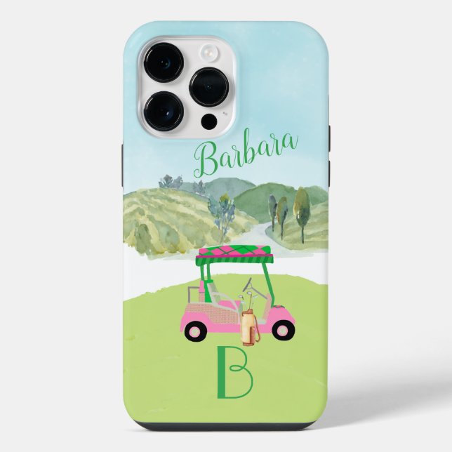 Golf-Szene-Monogramm-Name iPhone Hülle (Rückseite)