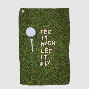 Golf T-Shirt es hoch gelassen es fliegen mit Golfb Golfhandtuch