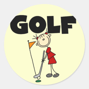 GOLF T-Shirts und Geschenke für Mädchen Runder Aufkleber