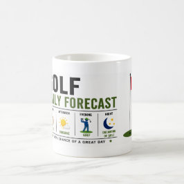 Golf-Tagesablauf Golfer Kaffeetasse