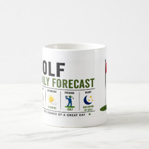 Golf-Tagesablauf Golfer Kaffeetasse