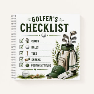 Golf-Tagesleben Lustige Checkliste Notizbuch