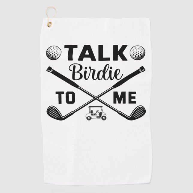 Golf Talk Birdie to Me Funny Golfhandtuch (Vorderseite)