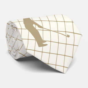 Golf Tan Silhouette Golfer und Golfclub 2 Krawatte