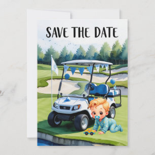 Golf Teddy Bear It's Boy for Baby Shower Einladung