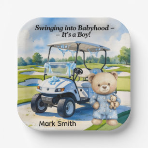 Golf Teddy Bear It's Boy for Baby Shower Napkins Pappteller