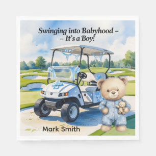 Golf Teddy Bear It's Boy for Baby Shower Napkins Serviette