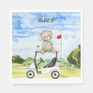 Golf Teddy Bear It's Boy for Baby Shower Serviette
