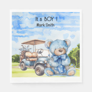 Golf Teddy Bear It's Boy for Baby Shower Serviette