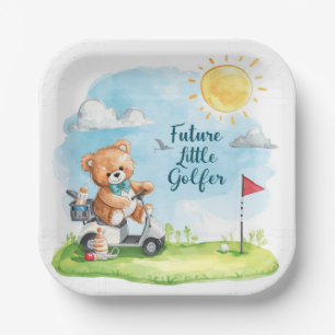 Golf-Teddybär Es ist ein Junge Baby-Party Serviett Pappteller