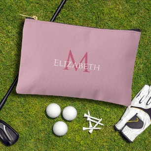 Golf-Tee Golfer Rosa Monogramm Modernes Accessoire Zubehörtasche