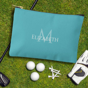Golf Tee Golfer Türkis Monogramm Modernes Accessoi Zubehörtasche