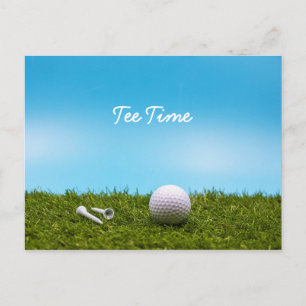 Golf Tee Time Golf Bälle auf blauem Himmel Hinterg Postkarte