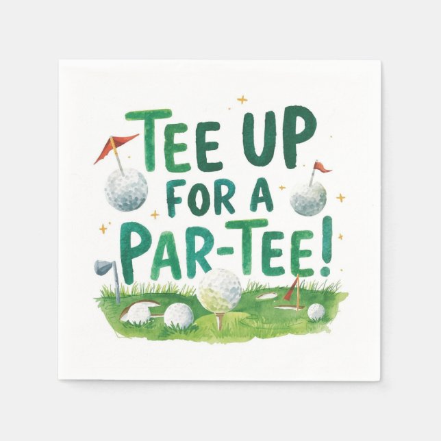 Golf tee up for Par Tee Golfer Party  Serviette (Vorderseite)