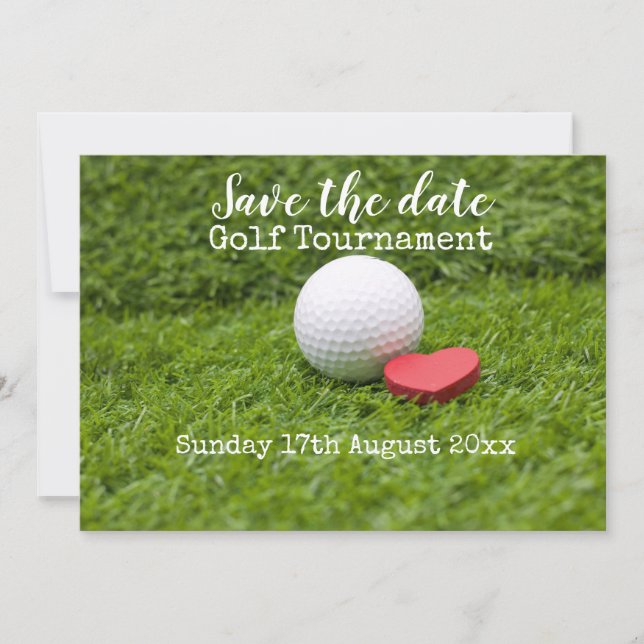 Golf Termin für Golfturnier-Hochzeit vormerken Save The Date (Vorderseite)