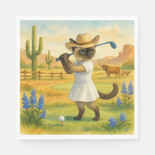 Golf Texas Geburtstagsthema für Katzenliebhaber  Serviette