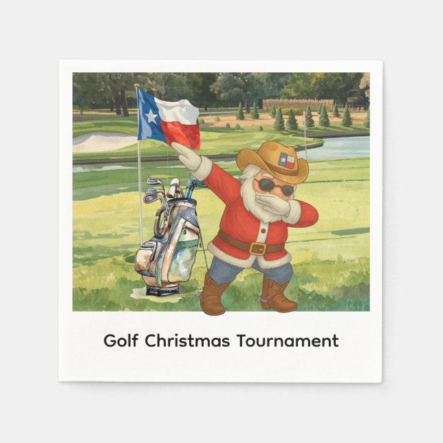 Golf Texas Golfer ist Golfspielen Weihnachten Part Serviette (Vorderseite)