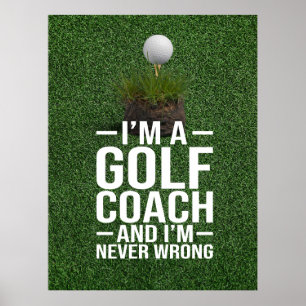Golf-Text Ich bin Golf-Coach  Poster