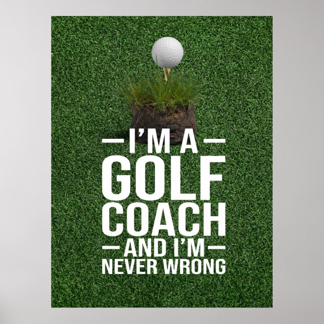 Golf-Text Ich bin Golf-Coach  Poster (Vorne)