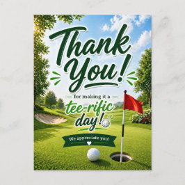 Golf Thank you for terrific day  Postkarte