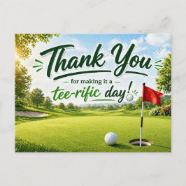 Golf Thank you for terrific day  Postkarte