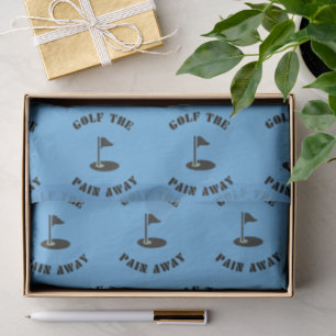 'Golf The Pain Away' Coole Himmelblaue und schwarz Seidenpapier