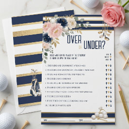 Golf Thema Brautparty Over Under Spiel Navy Gold