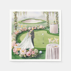Golf-Thema für die Hochzeit eines Golfers auf dem  Serviette