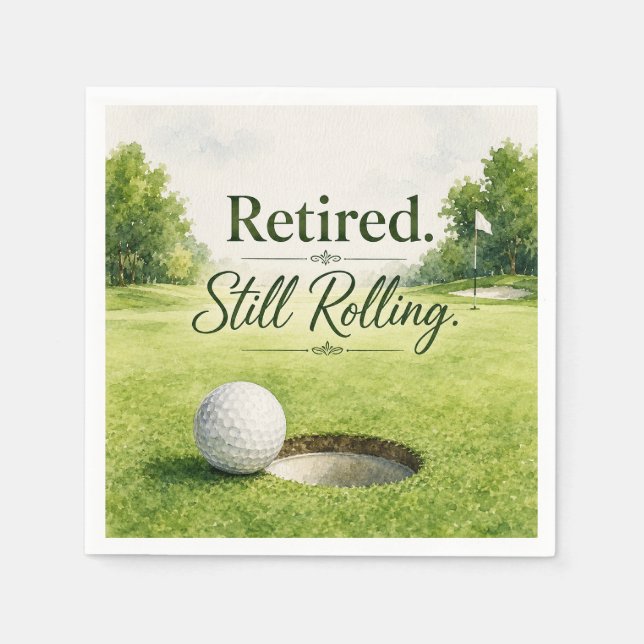 Golf-Thema für Golfer-Ruhestandsfeier Serviette (Vorderseite)
