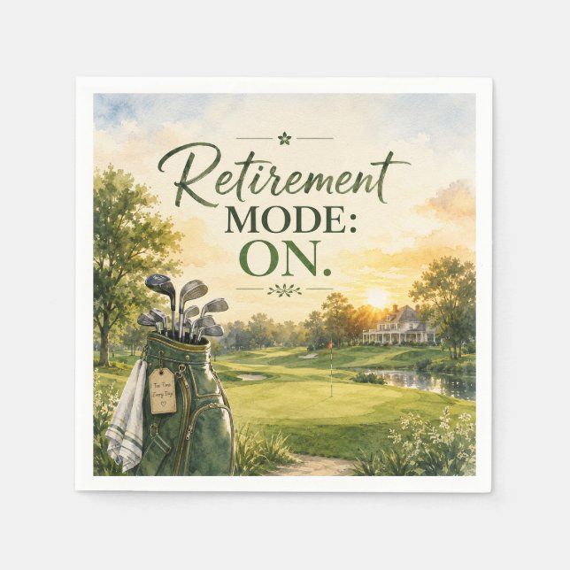 Golf-Thema für Golfer-Ruhestandsfeier  Serviette (Vorderseite)