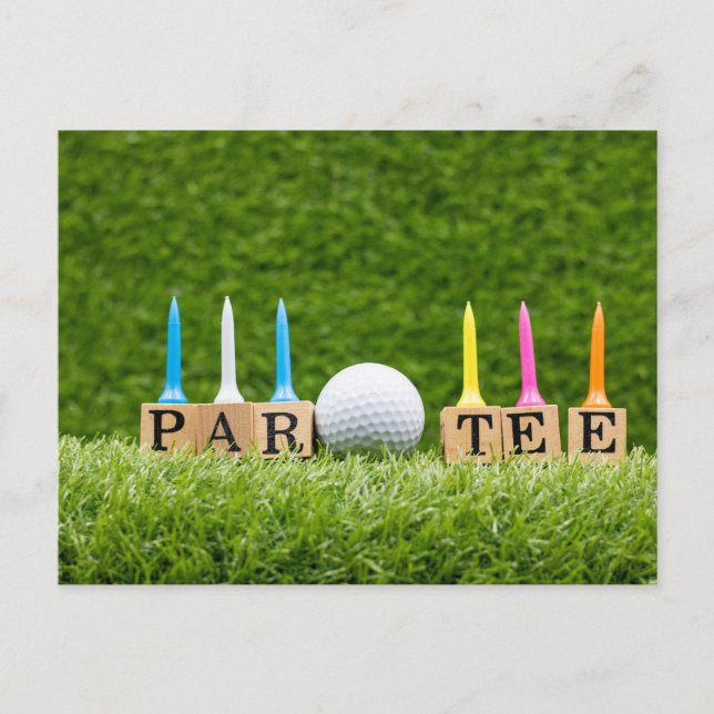 Golf-Thema für Let's Par tee für Golfer-Party Postkarte (Vorderseite)
