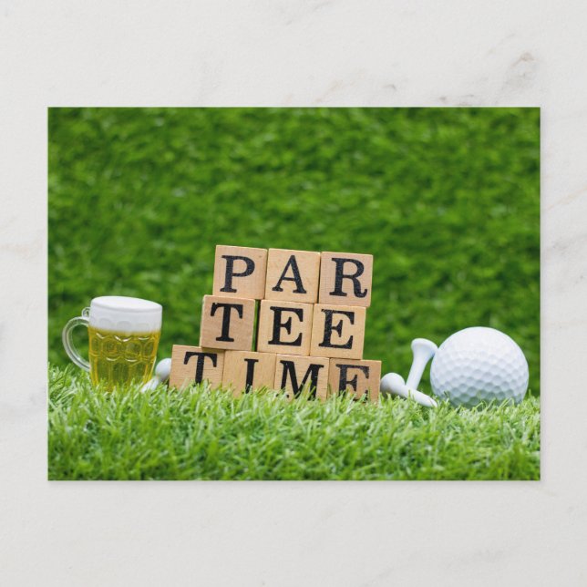 Golf-Thema für Let's Par tee für Golfer-Party Postkarte (Vorderseite)
