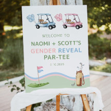 Golf-Thema Geschlechtsenthüllung Willkommensschild