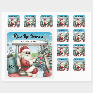 Golf Thema Rizz die Saison 67 Name Quadratischer Aufkleber