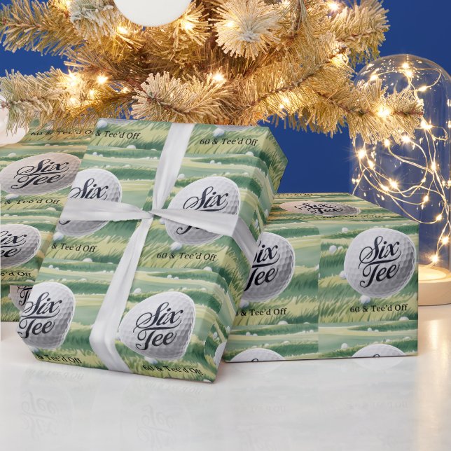 Golf Theme 60 & Tee’d Off Birthday Party  Geschenkpapier (Feiertage)