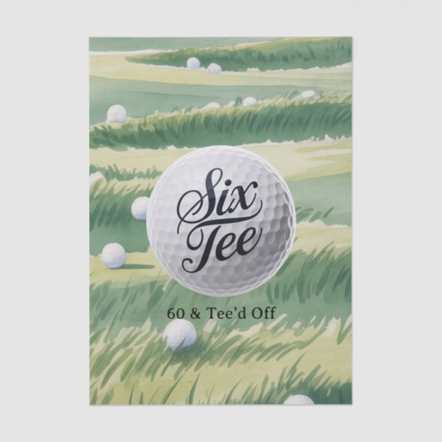 Golf Theme 60 & Tee’d Off Birthday Party  Seidenpapier (Vorderseite)
