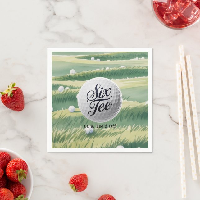 Golf Theme 60 & Tee’d Off Birthday Party  Serviette (Beispiel)