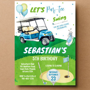 Golf Theme Birthday Party Einladung