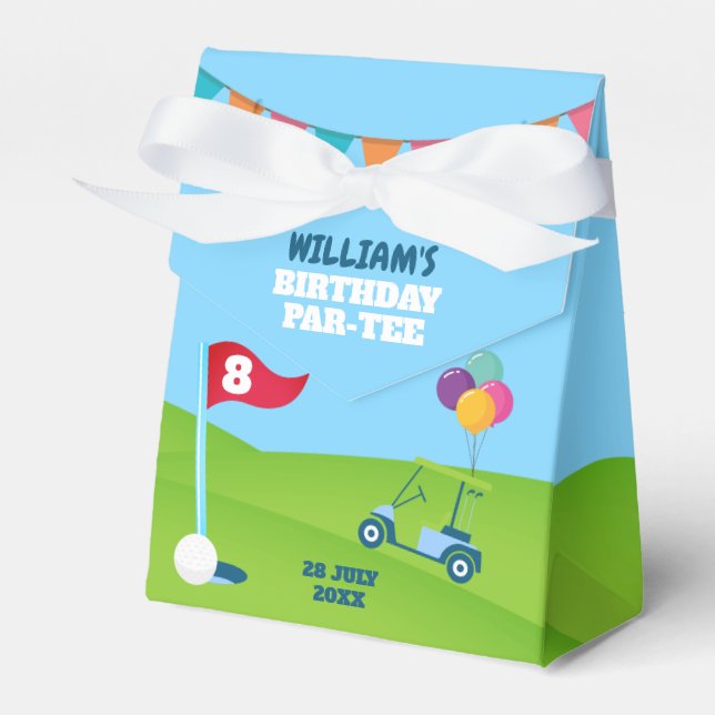 Golf Theme Birthday Party Geschenkschachtel (Vorderseite)