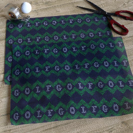 Golf Theme Blue Christmas Holiday Tissue Paper Seidenpapier