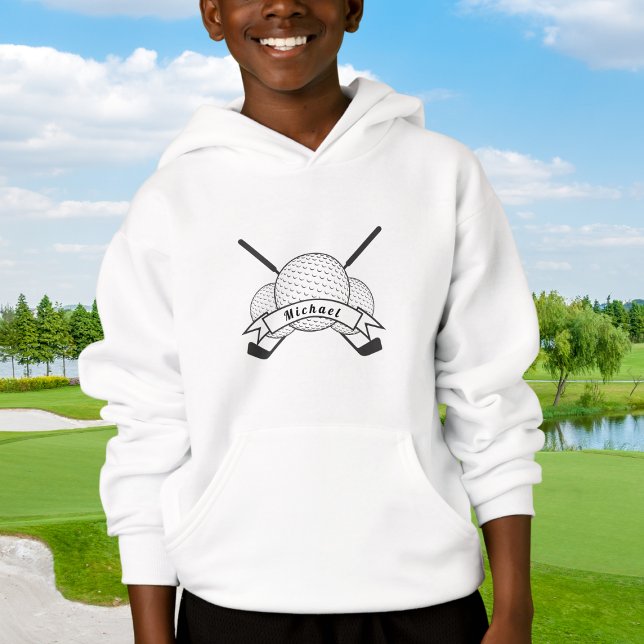 Golf Theme Golfer Individuelle Name Kid's Personal Hoodie (Von Creator hochgeladen)