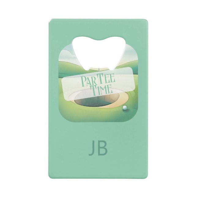 Golf Theme Monogram Edelstahl Flaschenöffner (Vorderseite)