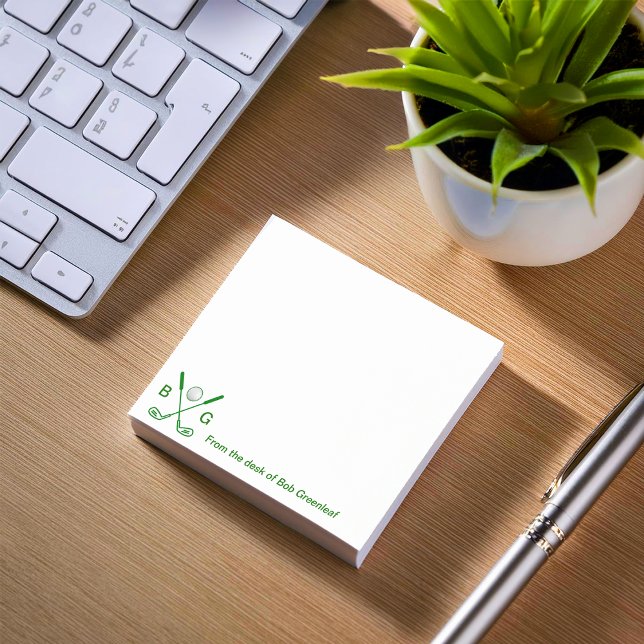 Golf Theme Monogram Post-it Klebezettel (Von Creator hochgeladen)