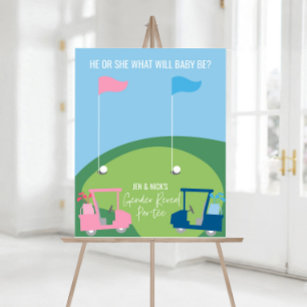 Golf Theme Raten Sie Baby's Gender Poster