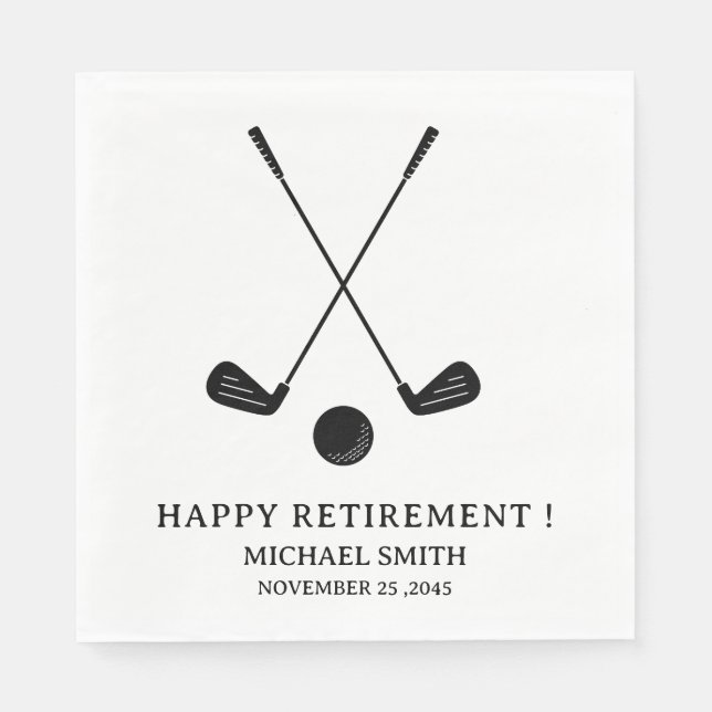 Golf Theme Retirement Party Napkins Serviette (Vorderseite)