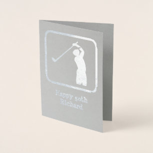 Golf Theme Silver Graphic mit benutzerdefiniertem  Folienkarte