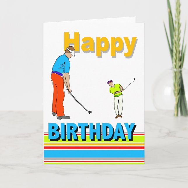 Golf Themed Birthday Card Karte (Vorderseite)