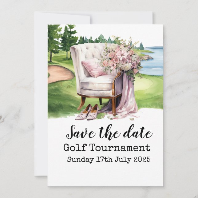 Golf-Themed Bridal Dusche Einladung - Fore (Vorderseite)